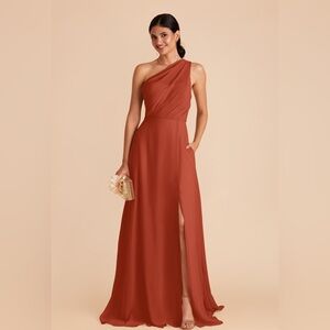 NWT BIRDY GREY Chiffon Kira Dress with Slit in AUBURN